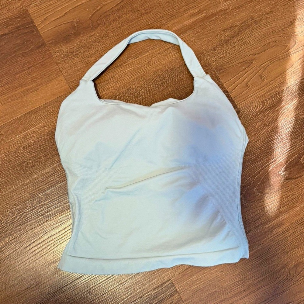 Womens White Sports Bra Molded Cups Wireless Medium Support Full Pullover M